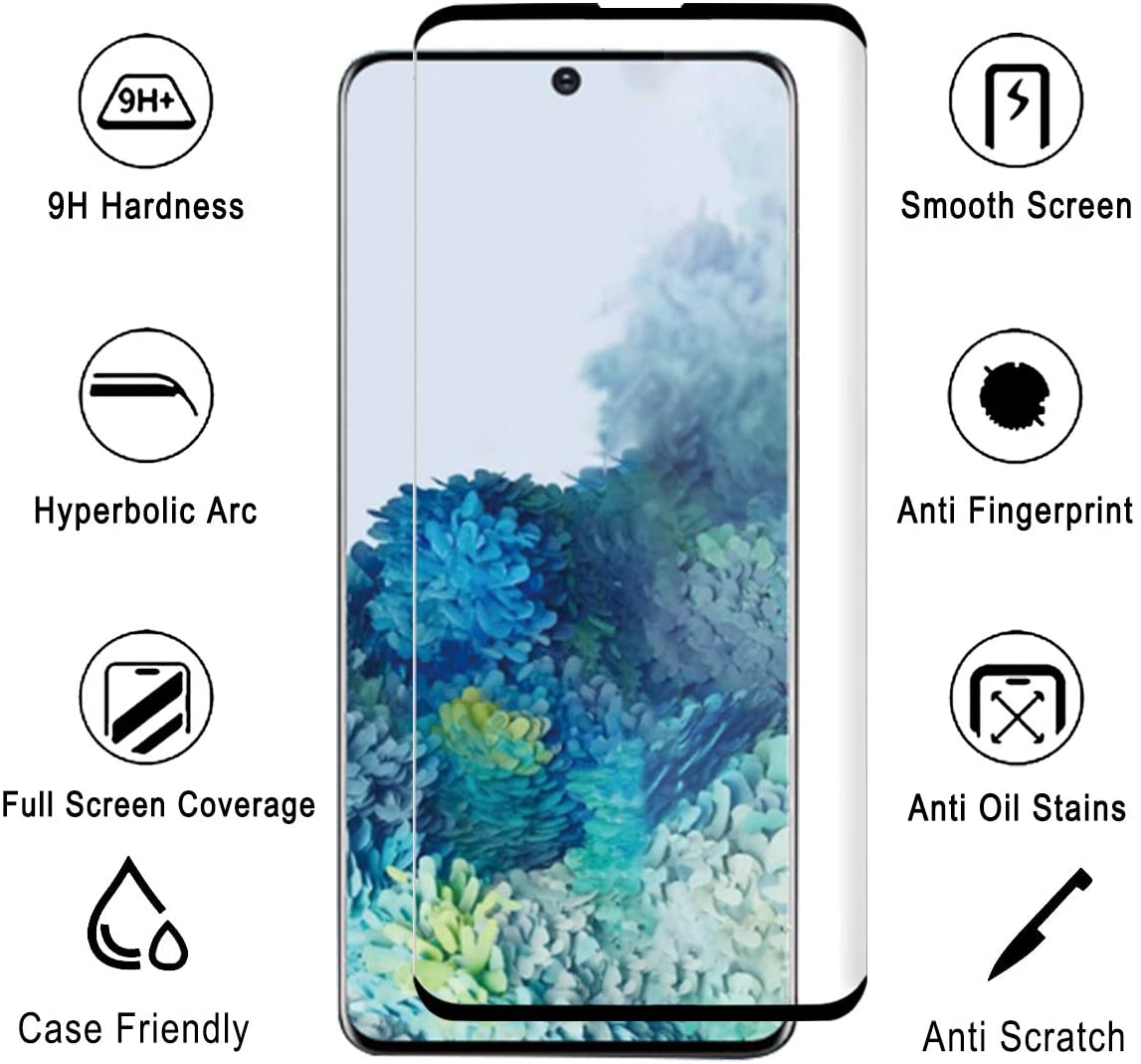 Galaxy S20 [Updated Version] Fingerprint Sensor 3D Glass High Response Case Friendly Full Adhesive